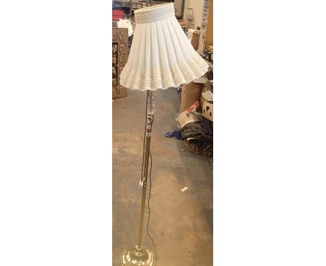 A modern brass standard lamp and shade. Not available for in-house P&P, contact Paul O'Hea at Mailboxes on 01925 659133Condit