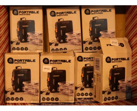 Box of 10 portable cassette players, walkman style. P&amp;P Group 1 (£14+VAT for the first lot and £1+VAT for subsequent lots