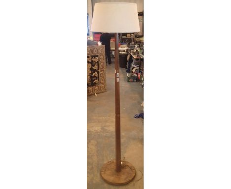 Art Deco inlaid mahogany tall standard lamp with shade. Not available for in-house P&P, contact Paul O'Hea at Mailboxes on 01
