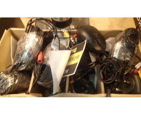 Kmoon four camera CCTV system with cables, box, USB mouse etc. P&amp;P Group 3 (£25+VAT for the first lot and £5+VAT for subs