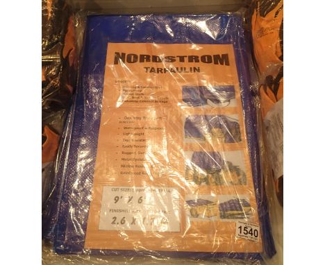 Two new old stock 9 x 6 ft Nordstrom tarpaulins. P&amp;P Group 1 (£14+VAT for the first lot and £1+VAT for subsequent lots) 