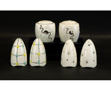 Midwinter Three Sets of Salt &amp; Pepper Pots  in assorted patterns. Circa 150s.  All in good condition.  Please see accompa