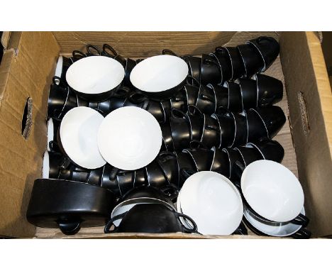 Midwinter Box of Cups &amp; Soup Cups dark brown from the Nature Study range.  Large collection of 63 cups, 10 twin-handled s