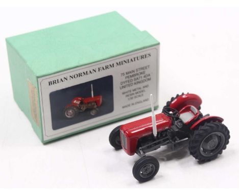 Brian Norman Farm Miniatures model of a Massey Ferguson 3 Cylinder diesel tractor, in red and grey livery, cat no.FM08, house