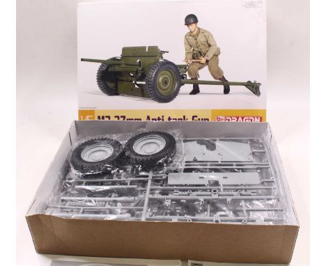 Dragon Models 1/6 Scale plastic Kit for a Cat No.75029 U.S M3 37mm Anti-Tank Gun, a complete and unstarted example housed in 