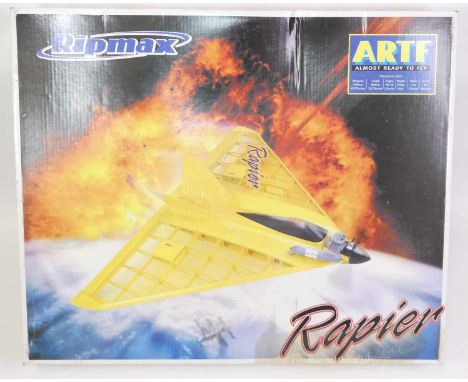 Ripmax Almost Ready to Fly radio-controlled and petrol-driven wooden and plastic kit for Rapier housed in a pictorial card bo