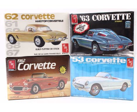 AMT/ERTL 1.25 scale Corvette kits, 6552 1953 Corvette Convertible 2 in 1, 6553 1962 Corvette Hardtop/Conv 2 in 1, 6521 1962 C