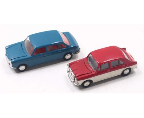 Spot On Models group of 2 diecasts to include; M.G 1100 in cream lower and red upper body with grey interior and black steeri