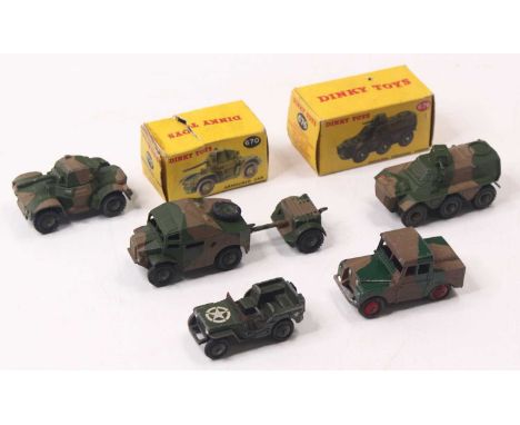 Dinky Toys a small group of boxed and loose military diecast to include; No.676 Armoured Personnel Carrier, No.670 Armoured C