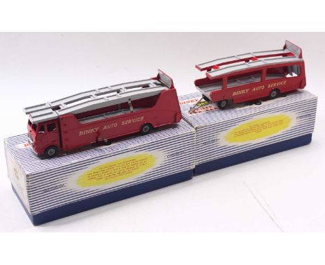 Dinky Toys Boxed 984 Car Carrier and 985 Trailer in ‘Dinky Auto Service’ livery both models are in good to excellent original