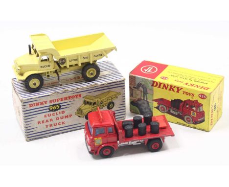 Dinky Toys group of 2 to include; No.425 Bedford TK Coal Lorry with 6 barrels and red plastic scales, and No.965 Euclid Rear 