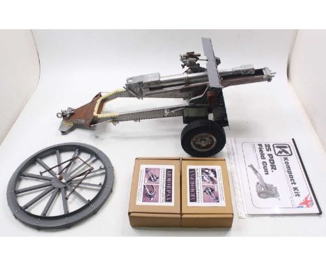 Kompact Kits/ Armortek 1/6 scale Aluminium and steel kit for a 25 Pounder Field Gun. in an unpainted metal build with after-m