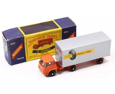 Matchbox Lesney Major Pack No. 2 York Freightmaster with Bedford Tractor Unit in orange &amp; silver, with black plastic whee
