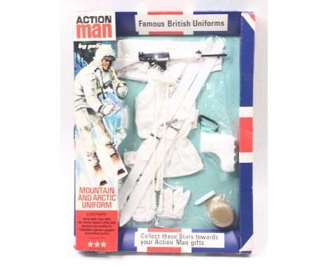 Palitoy Action Man Famous British Uniforms Mountain and Arctic Uniform housed in a pictorial card with plastic film, original