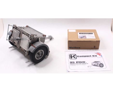 Kompact Kits/Armortek 1/6 scale loose aluminium and steel kit build model of a Limber for a field Gun, in a basic bare metal 