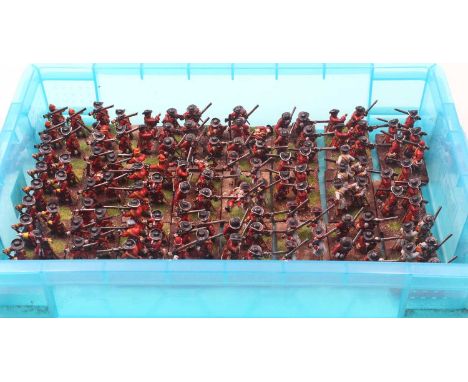 A collection of 28mm scale League of Augsburg 17th century war gaming white metal figures, hand painted and based to a very h