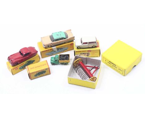 Dinky Toys group of 5 to include; Dublo No.064 Austin Lorry, No.197 Morris Mini Traveller, No.178 Plymouth Plaza, No.157 Jagu