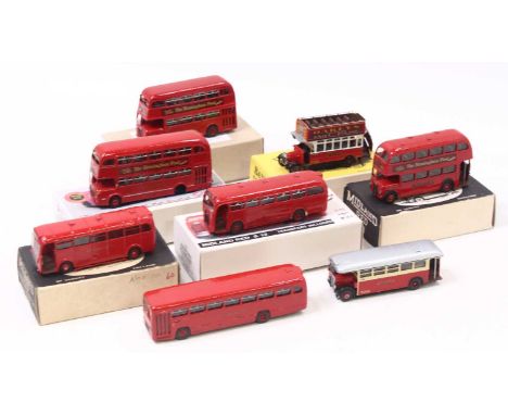 8 kit built 1:76 scale white metal and resin busses, mostly in Midland livery, by various manufacturers, including Lancer mod