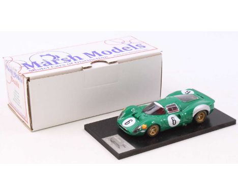 A Marsh Models 1/43 scale factory hand built model of a MM217M Ferrari 412P race car, finished in green with racing No. 6, as