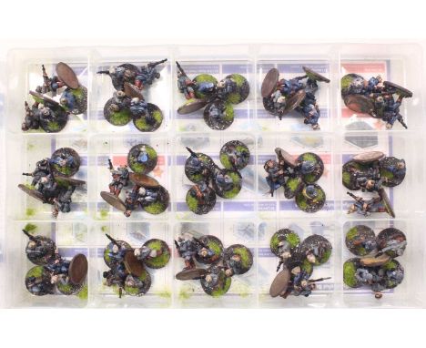 One tray of Renegade Miniatures, or similar, 28mm scale war gaming figures to include WWI to WWII interest, all hand painted 