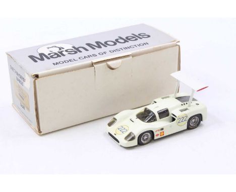 A Marsh Models 1/43 scale factory hand built model of a MM841B 1967 Chaparral 2F Targa Florio race car, finished in white wit