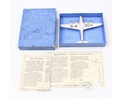 Dinky Toys No. 60R Empire Flying Boat titled Cambria, comprising silver body with G-ADUV to wings, complete with instruction 