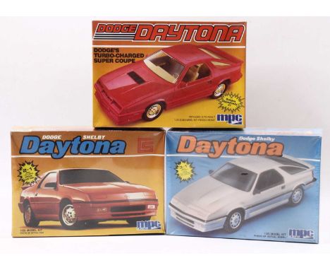 M.P.C/ERTL 1.25 scale Dodge Daytona kits, 1-0823 1985 Dodge Daytona 2.dr Coupe V8 2 in 1, 6394 1987 Dodge Shelby Daytona V8 C