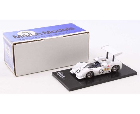 A Marsh Models 1/43 scale factory hand built model of a MM33A 1966 Chaparral 2E race car, finished in white with racing No. 6