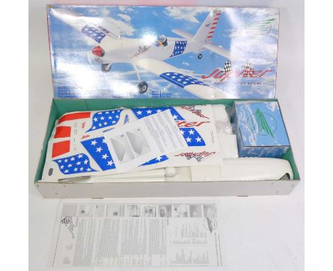 A radio controlled and petrol driven plastic kit group of two aircraft models to include a Ripmax WOT4 Mk 4 by Chris Foss (ap