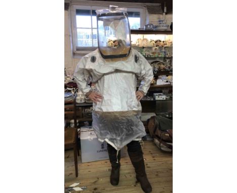 Two vintage chemical protection suits