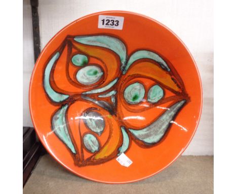 A vintage Poole Pottery Delphis bowl with hand painted abstract decoration in bright colours