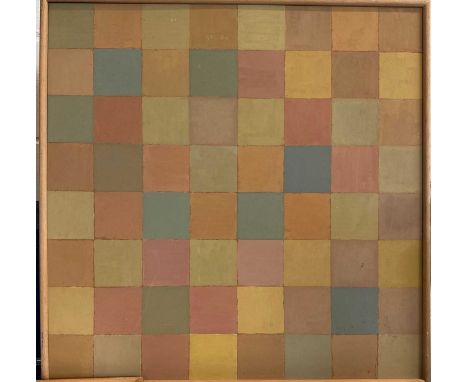 Derek Inwood (1925-2012). mixed media, Abstract, geometric squares, framed,