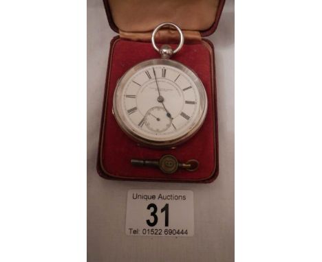 A Gent's silver pocket watch in working order by Watch and Chronometer Manufactures Fattorini &amp; Sons, Bradford.  Complete