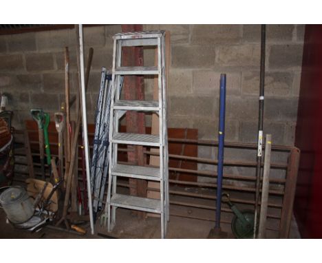 An aluminium step ladder