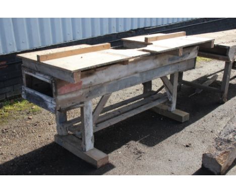A wooden work bench
