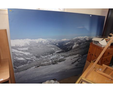 A Meribel snow scene approx 7' x 5' photographic print