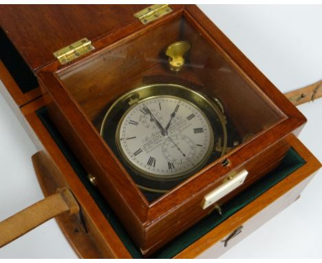 A THOMAS MERCER LTD NAUTICAL TWO DAY CHRONOMETER No.9229 bearing Roman numerals to the silvered dial and with two subsidiary 