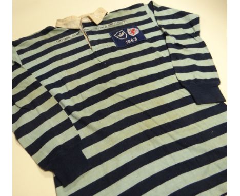 A 1963 OXFORD & CAMBRIDGE COMBINED RUGBY UNION JERSEY bearing stitched panel No.23 to the reverse and Bukta label internally 