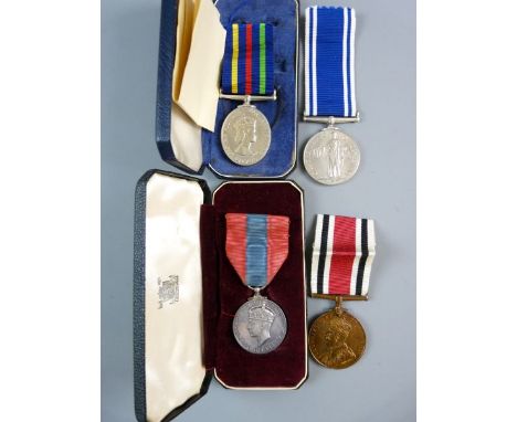 FOUR CIVIL SERVICE MEDALS to various recipients, Faithful Service to David McLaren, a Civil Defence LSG unmarked, a GV Faithf