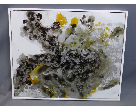 An abstract print on canvas. 