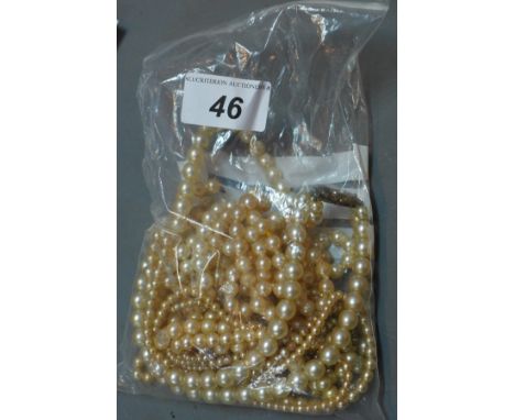 Seven vintage pearl necklace