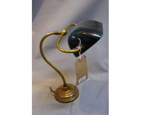 A vintage brass bankers lamp
