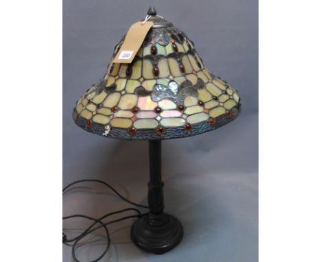 A Tiffany style table lamp, H:66