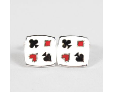 A PAIR OF PLAYING CARD CUFFLINKS.