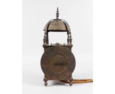 AN EARLY 18TH CENTURY BRASS LANTERN CLOCK by JOHN SMORTHWAITE, COLCHESTER (for restoration), with 6.5-inch dial, engraved fro