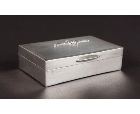 AN RAF ENGINE TURNED CIGARETTE BOX. 3.5ins.