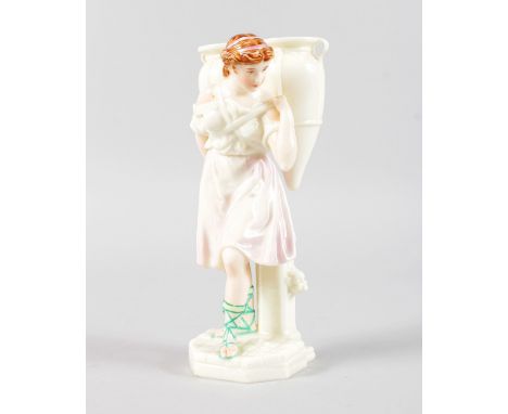 A ROYAL WORCESTER EARLY FIGURE of a female water carrier, impressed mark.