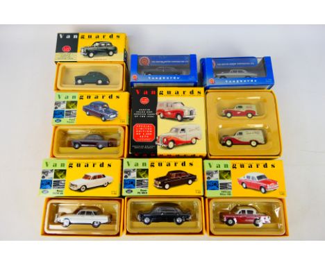 Corgi Vanguards - 8 x boxed models including Rover P5, Wolseley Six, Ford Popular and others. They have been on display so so