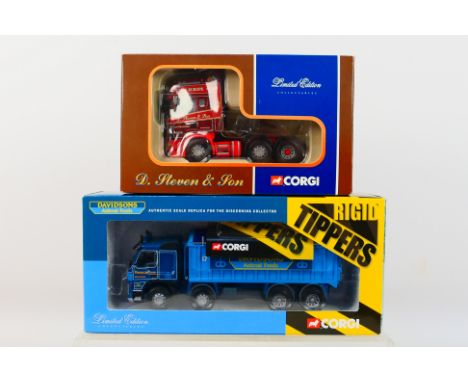 Corgi - Two boxed Corgi Limited Edition diecast model trucks. Lot consists of Corgi 'Rigid Tippers' CC13501 Volvo FM Bulk Tip