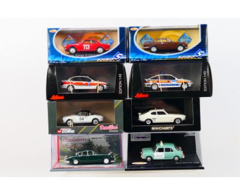 Corgi - Schuco - Solido - Minichamps - Diecast - Eight 1/43 scales diecast vehicles including Two Schuco Vauxhall Vectra's;  